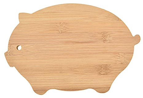 Lodokdre Planche à découper en d'animal - Anti-moisissure - En bois - Pour dortoir - Mini couteau à fruits (cochon)