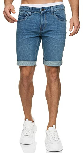 Indicode Herren INDanny Jeans Shorts mit 4 Taschen | Herrenshorts Used Look für Männer Rain Grey, XXL