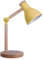 Bel Air Home - TEACHER Serie Schreibtischlampe | E27 Tischlampe für stilvolles Arbeiten und Lernen | Leselampe Nachttisch, Büro Tischlampe, Schreibtischlampe Holz | Gelbe, Metall