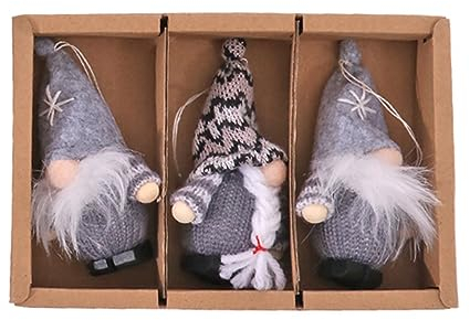 Haloppe Gesichtslose Puppen Weißer Bart Neujahr 2023 Weihnachtsschmuck 3 Teile/Set Chic B