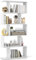 GOPLUS Bücherregal mit 5 Ebenen, Stufenregal aus Holz, Raumteiler Regal mit Kippschutz, Standregal Büroregal für Wohnzimmer, Büro, 70 x 23,5 x 158 cm (Weiß, 5 Ebenen)