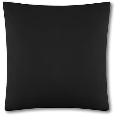 VEL VET HOME VelvetHome Deluxe Kissenbezug 80x80 cm 1teilig Made in EU Hohe Qualität Kopfkissenbezug mit Reißverschluss 100% Baumwolle Kissenhülle 80x80 Schwarz