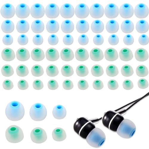 XBFOCNH 60 Stück Ersatz Ohrstöpsel, Silikon Buds Set, Ersatzpolster Ohrpolster Kopfhörer Aufsätze In-Ear, 11mm 12mm 13mm 3 Größen, Kompatibel Mit Den Meisten In-Ear Kopfhörer