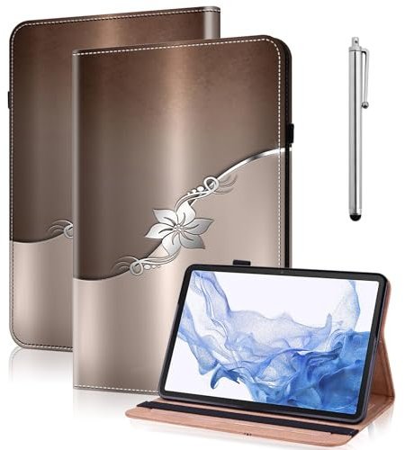 GLANDOTU Lenovo Tab M10 Plus 3rd Gen 10.6 2022 (TB125FU/TB128FU/TB128XU) Case with Auto Sleep/Wake,Multi-View Slim Pattern Tablet Case with Stand for Lenovo Tab M10 Plus (3rd Gen) -Silver flower