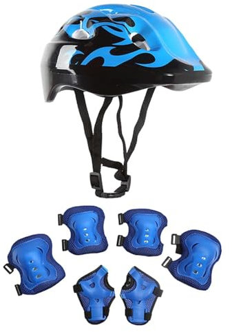 Casque Velo Enfant, Protection Roller Enfant, Ensemble D'protection Pour Casque Vélo, Casque Réglable Coudières Genouillère Protège-Poignets Protection Trottinette Skateboard Pour Enfant Filles Garçon