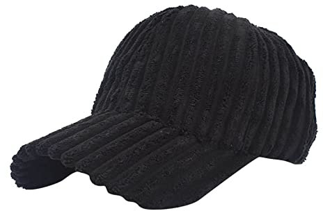 Mützen Kinder 44 koreanische Version Baseballmütze Außenhandel gestreifte Cord Street Casual Duck Cap Hüte Dich Vorm Bösen Wolf (Black, One Size)