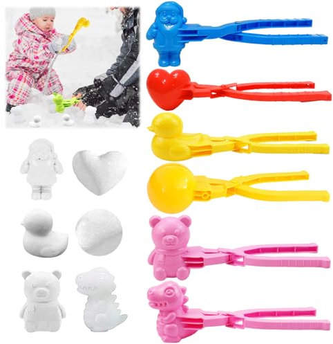 Schneeballzange, 6 Stück Schneeball Former, Schneeball Clip, Schneeballformer, Schneeball Maker, Sandball Schneeball Clip, Spielzeug Kinder Winter Outdoor Spielzeug für Kinder zum Spielen im Schnee