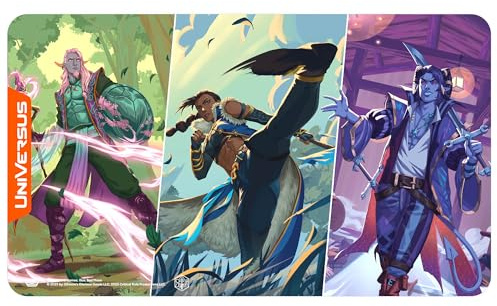 UniVersus: Critical Role: Heroes of Exandria - Caduceus, Beauregard & Mollymauk of The Mighty Nein Playmat - 24x14, Neoprene, Tabletop Game Accessory