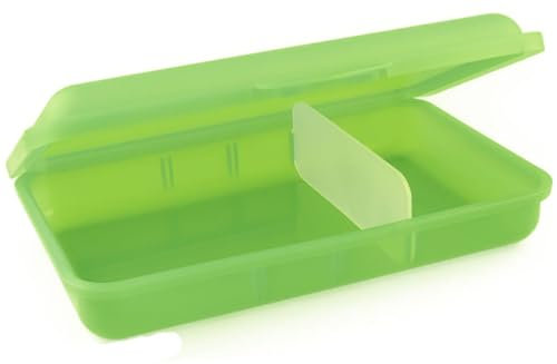 Buchsteiner Klickbox FLACH mit Inneneinteilung | 1 Trennsteg | Brotdose | Lunchbox | Aufbewahrungsdose | Frischhaltedose | spülmaschinenfest (7665l)