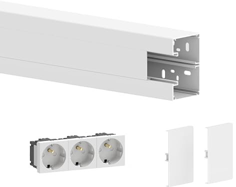 Kit de goulotte d'installation MBR 65x100/45, PVC, 65x100x1000, Blanc