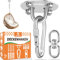 Crochet Plafond Charge Lourde, 400 kg Capacité, 360° Rotation Acier Inoxydable Crochet de Plafond pour Chaise Suspendue, Serviette Yoga, Sac de Frappe(Argent)