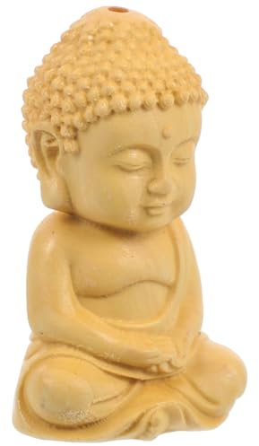 Holibanna Geschnitzter Buddha Aus Holz Buddha-Statue Für Draußen Zen-Buddha-Statue Meditationsdekor Retro-Buddha-Dekoration Handgeschnitzte Buddha-Figur Holz-Ornament Für Zuhause Und Büro