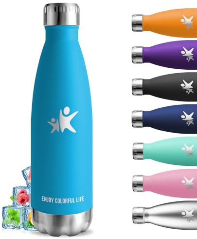 Botella Agua Acero Inoxidable, 750ml Botella Termica, sin BPA, Cantimplora Acero Inoxidable, A Prueba de Fugas, Botella Metal, Aislamiento al Vacío, Botella Agua para Escuela, Oficina, Yoga, Deportes