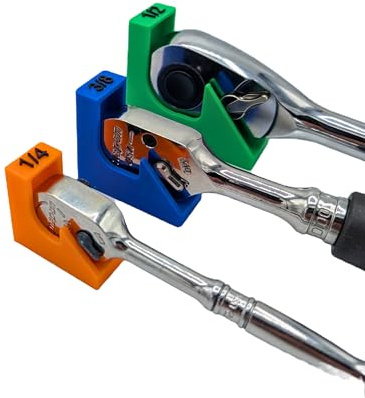 TR Toolsuk Magnetic Ratchet Organiser Set – 3pc 1/4, 3/8, 1/2 – Strong Magnet Socket Holders – Vibrant Green