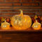 Oneshlee 3 Stück Herbst Deko Kürbis Laterne Mit LED, Herbstdeko Innen Tisch, Galvanische Kürbis Deko, Halloween Deko Kürbis Beleuchtet, Herbstdeko Kürbis Für Erntedankfest Halloween Weihnachten