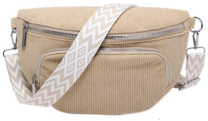 SCOFY FASHION Sac banane en velours côtelé de grande capacité pour femme - Sac banane de voyage pour promener le chien