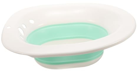 HOMSFOU Bidet da bagno pieghevole per donne, portatile, per la casa, l'allattamento, vasca da bagno, design salvaspazio per la cura degli anziani in gravidanza, bianco e verde