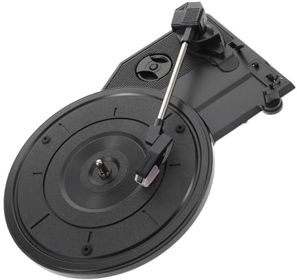 MOTHNUR Retro Plattenspieler Mechanik Vintage Turntable mit Großem Grammophon Motor und Eingebauten Lautsprechern Geräuscharm Langlebig Klarer Klang für Musikliebhaber und Sammler