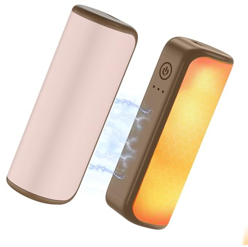 2 Pack Hand Warmers Rechargeable, Portable Electric Hand Warmers Reusable Fast Heating, Fits in Gloves for Winter Sports Hunting Accessories Outdoor/Indoor/Warm Gifts for Men Women, Pink