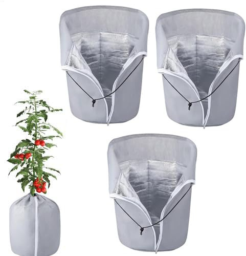 Generisch 3 Stück Thermo Topfschutz Pflanzen Winter, Überwinterungszelt Für Pf-lanzen,Winterschutz Pfl-anzen Kübelpflanzen Frostschutz Pflanz-en, Frost Schutz Für Pflanzkübel Pflanztöpfe, Pflanzen