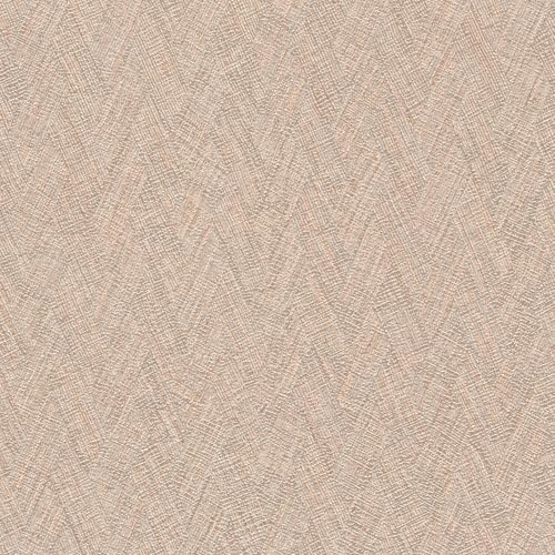 Profhome Striped Pattern Wallpaper 790921-GU Non Woven Wallpaper Brown Cream Orange Brown 0.53 m x 10.05 m / 5.33 sqm