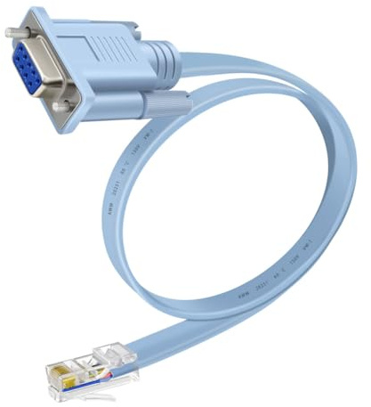 YINGAYOU Cavo Console Seriale DB9 Femmina a RJ45 Maschio 150V Cavo Seriale 9 pin Maschio Femmina Compatibile con Router, Switch e Firewall (Blu 1.6 m)