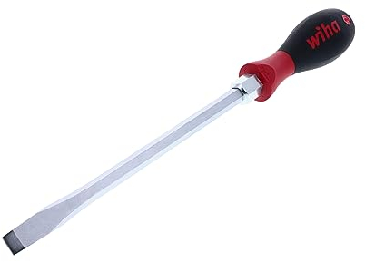 Wiha 30835 Slotted Screwdriver, Heavy Duty with SoftFinish Cushion Grip Handle, 12.0 x 200mm