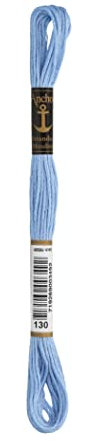 Anchor Sticktwist 4635000-00130 himmelblau Stickgarn, 100 % Baumwolle