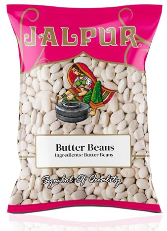 JALPUR MILLERS Butter Beans 500g – Premium Dried Butter Beans Packed with Plant-Based Protein, Fibre & Iron – Low Fat & Nutrient-Rich – Perfect for Hearty Soups, Stews, Salads & healthy Cooking