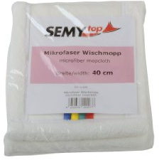 Semy Top Mikrofaser Wischmopp, weiß 40 cm, 5er Pack (5 x 1 Stück)