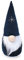 Deko Figur Wichtel Gnom 30 cm, Textil Stoff blau weiß, Zwerg Knollnase Dekofigur Herbst Winter Winterwichtel Weihnachtswichtel