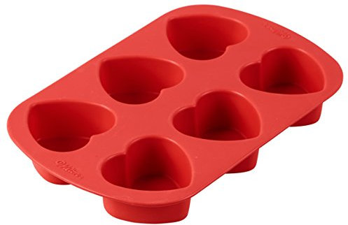 Wilton Mini moule en silicone à 6 cavités en forme de cœur 6,3 x 3,2 cm, multicolore, 5,17 x 28,67 x 24,35 cm