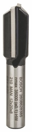 Bosch Professional Nutfräser Standard for Wood (für Holz, 12 mm, Arbeitslänge 20 mm, Zubehör Handfräse) 2608628385