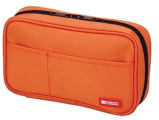 Lihit Lab Federmappe mit Doppelreißverschluss, Orange, Standard: 7.9 x 2.0 x 4.7