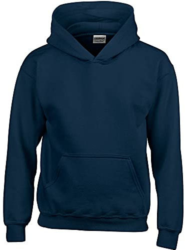 GILDAN Heavy Blend Childrens Unisex Hooded Sweatshirt Top/Hoodie (L) (Navy)