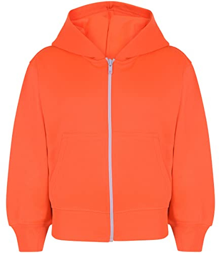 A2Z 4 Kids Plain Full Zip Hoodie for Girls & Boys Long Sleeve School Sweatshirt Jacket Ages 5–13 Years