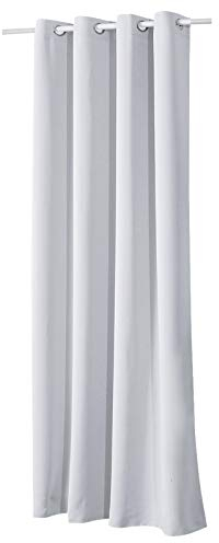 WOLTU Gardinen mit Ösen, Verdunklungsvorhang Blickdicht, Thermo Vorhang gegen Kälte und Hitze, Ösenschal, 250g/m² Dicke Vorhang, für Wohnzimmer Schlafzimmer, 140 x 245 cm, Weiß