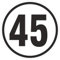 45 kmh Schild Auto LKW Trecker Anhänger Schlepper 20 cm Alu-Verbundmaterial