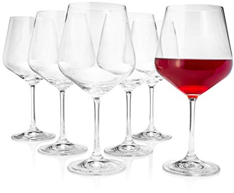Bohemia Cristal Sandra - Copa de Vino (6 Unidades, en Caja de Regalo, Capacidad 570 mililitros, Talla única)