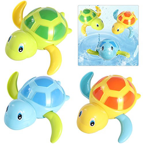 TOYMYTOY 3Pcs Mignon Tortues Bain Jouet Cadeau pour Bébés