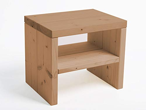 moebel-eins Pumba Nachtkommode mit Ablage, Material Massivholz, Fichte massiv, eichefarbig