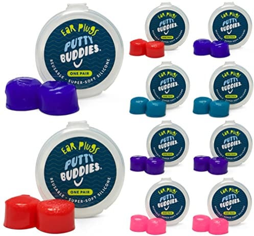 Putty Buddies Tapones de oído de natación súper suaves y cómodas para niños (bloque de agua) 10 pares Clasificado