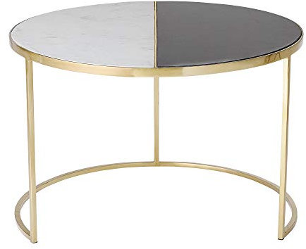 Bloomingville Beistelltisch, goldfarben weiß braun, Eisen