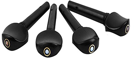 Tbest stimmwirbel,Wirbel für Geige,Wirbel Violine,4/4 Violine String Tunning Pegs Set Ebenholz Violine Pegs Endpin Set Ersatz Instrument Zubehör (4 Stück)