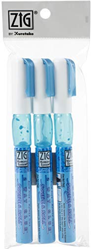 Kuretake Zig 2 Way Glue Pen 1mm Ball Tip 3 pcs Set, Adhesive for Professional,Artists, Crafting, Scrapbooking, Gift Card, Made in Japan