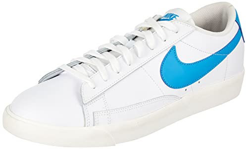 Nike Herren Blazer Low Leather Basketballschuh, White/Laser Blue-sail