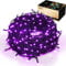 Christmas Lights Purple - 35m/115ft 320 LEDs Memory Function 8 Modes End to End Plug Extendable Waterproof Outdoor Indoor Fairy Xmas String Lights for Halloween Tree/Party/Patio/Home/Garden Decor