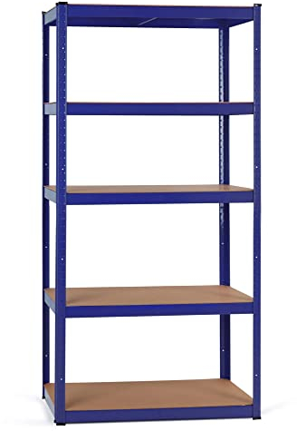Stagecaptain HR-175 BU Heavyrack Lagerregal - 5 variabel montierbare Böden - Lackierte Metallkonstruktion - auch als Werkbank umbaubar - Tragkraft pro Boden: 175 kg - Tragkraft gesamt 875 kg - Blau