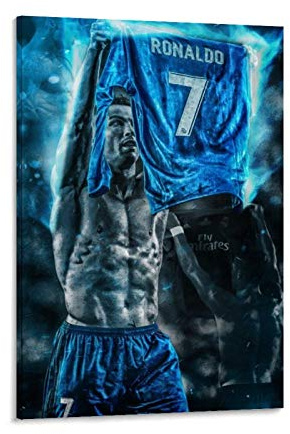 TINGTAI CR7 Cristiano Ronaldo Fußballspieler Leinwand Kunst und Wandkunst Bild - Moderne Familie Schlafzimmer Dekor Poster 40 x 60 cm