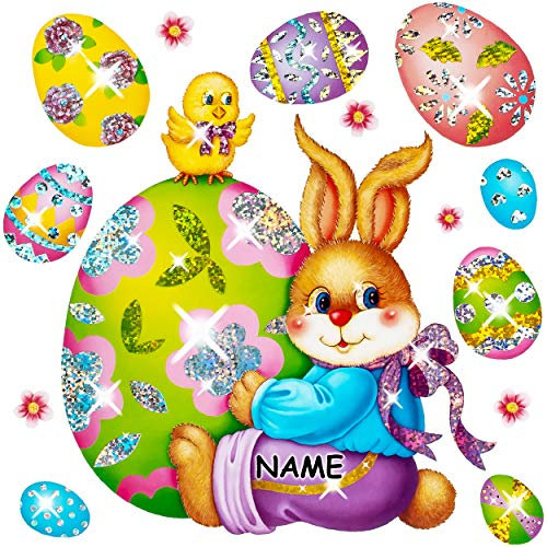 alles-meine.de GmbH 14 TLG. Set - große XL - Fensterbilder Motivwahl Osterhase & Osterei - statisch haftend - selbstklebend + wiederverwendbar - Set Sticker Fenstersticker Au..
